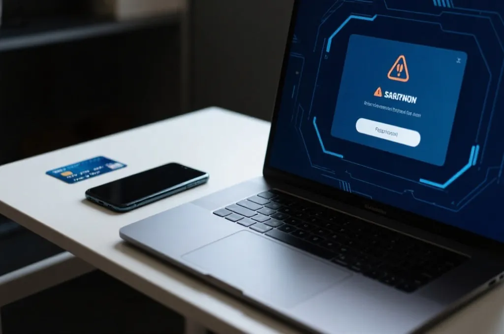 手机与笔记本上的安全提示画面